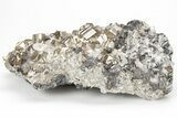 Striated Pyrite, Sphalerite and Quartz Crystal Association - Peru #213667-1
